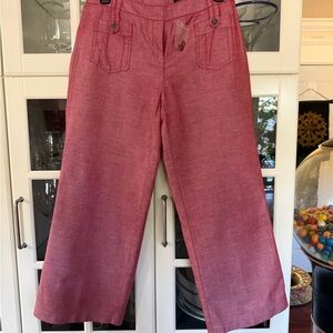 Express Stylish Pink Wide-Leg Capri Pants